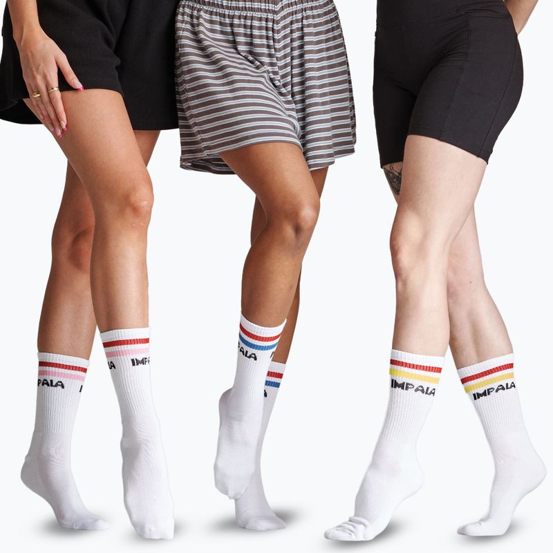 Skarpety damskie IMPALA Stripe 3 pary white 3