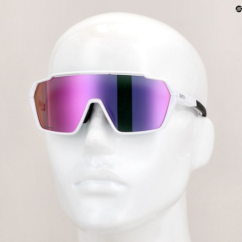 Okulary przeciwsłoneczne Smith Shift MAG white/chromapop violet mirror/clear 8