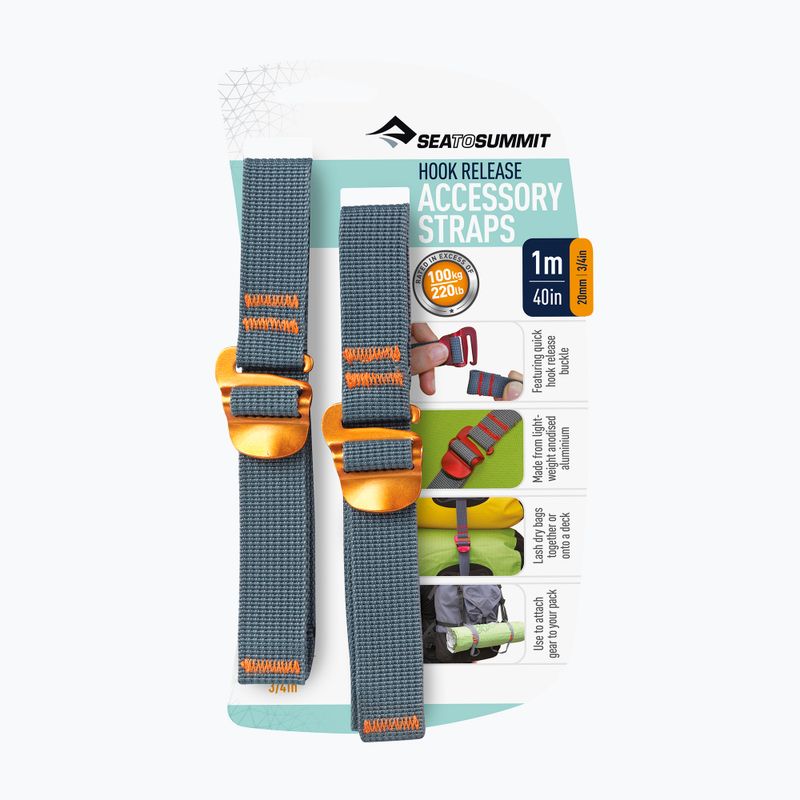 Pasy z hakami Sea to Summit Hook Release Accessory Strap 1 m yellow 2