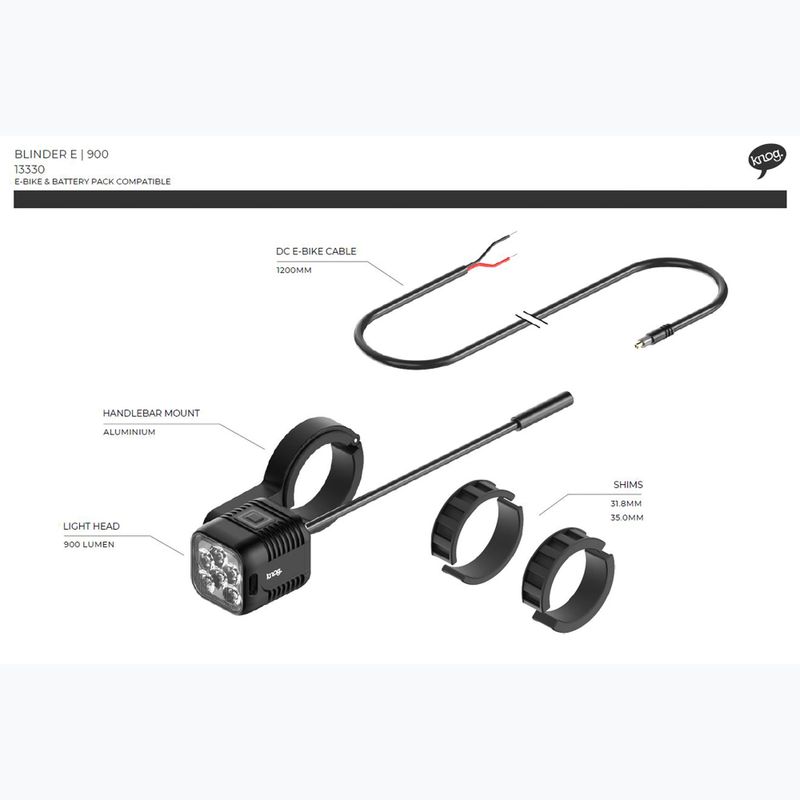 Lampka rowerowa przednia Knog Blinder E 900 czarny 4