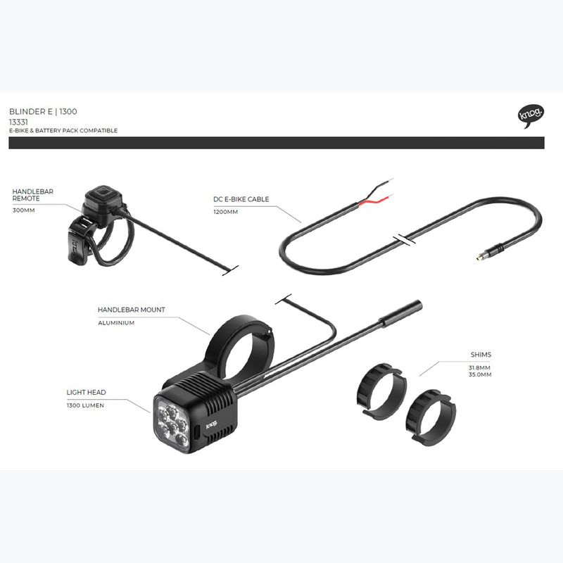 Lampka rowerowa przednia Knog Blinder E 1300 czarny 4