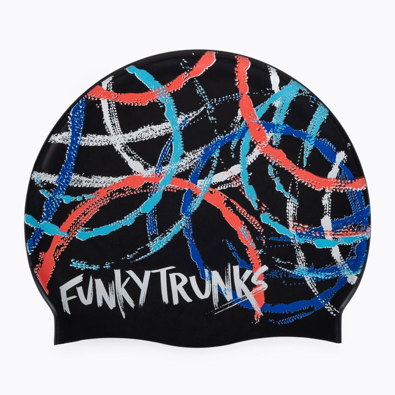 Czepek pływacki Funky Silicone Swimming Cap black multi