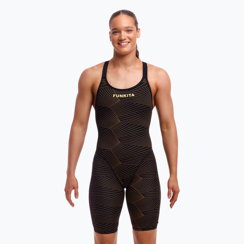 Strój pływacki jednoczęściowy damski Funkita Fast Legs One Piece gold weaver 2