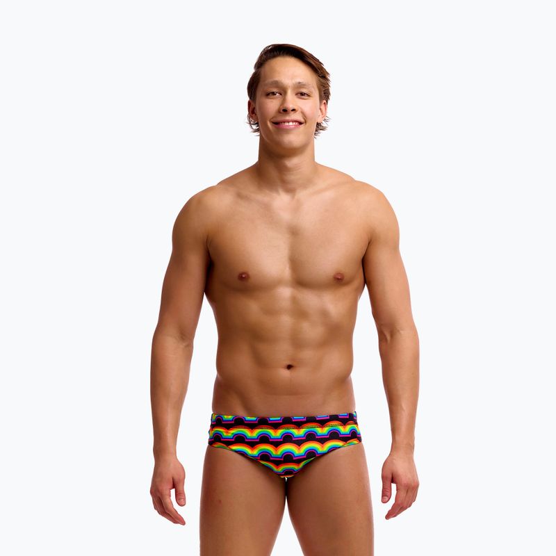 Slipy pływackie męskie Funky Trunks Classic Brief rainbowie 2