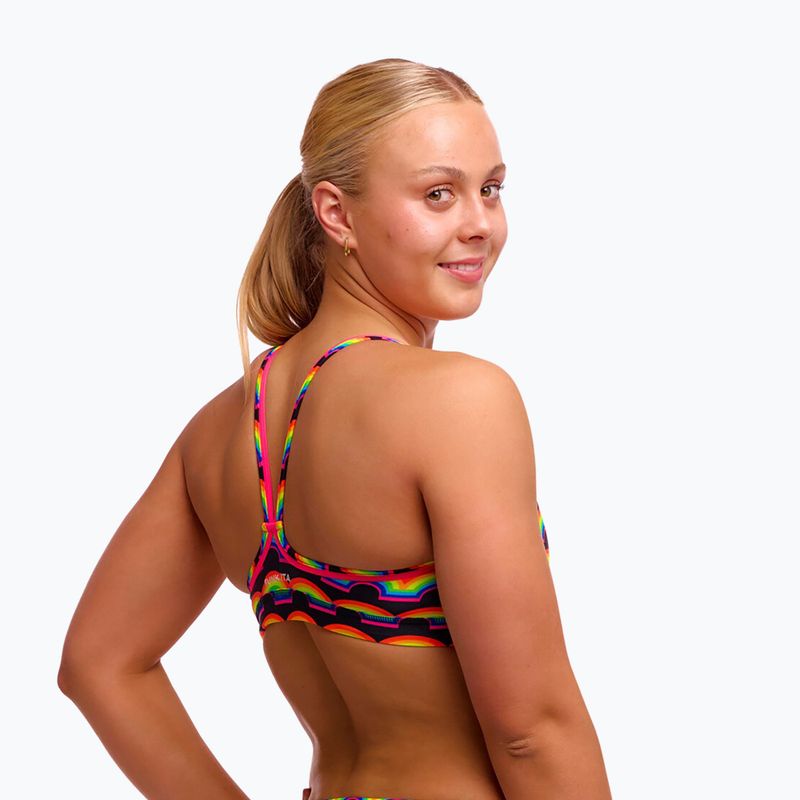 Góra od stroju kąpielowego Funkita Sports Top rainbowie 2