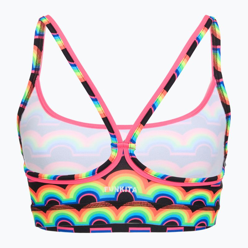 Góra od stroju kąpielowego Funkita Sports Top rainbowie 2