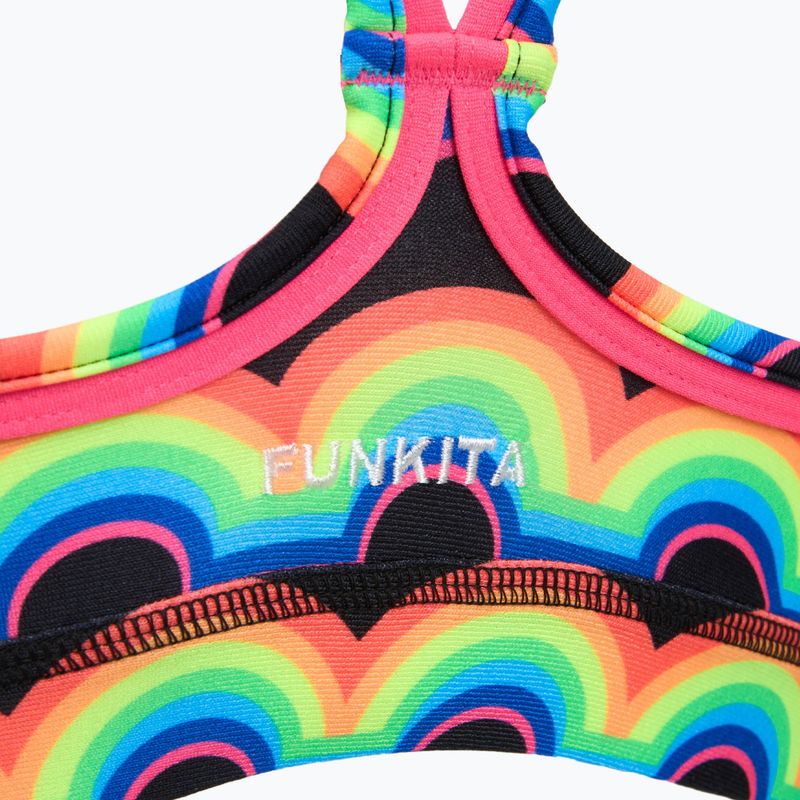 Góra od stroju kąpielowego Funkita Sports Top rainbowie 3
