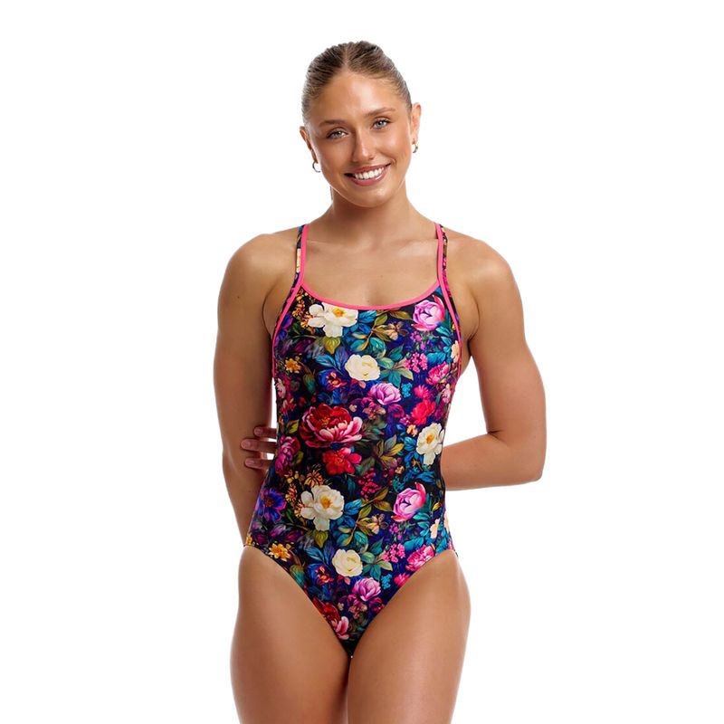 Strój pływacki jednoczęściowy damski Funkita Diamond Back One Piece bed of roses 2