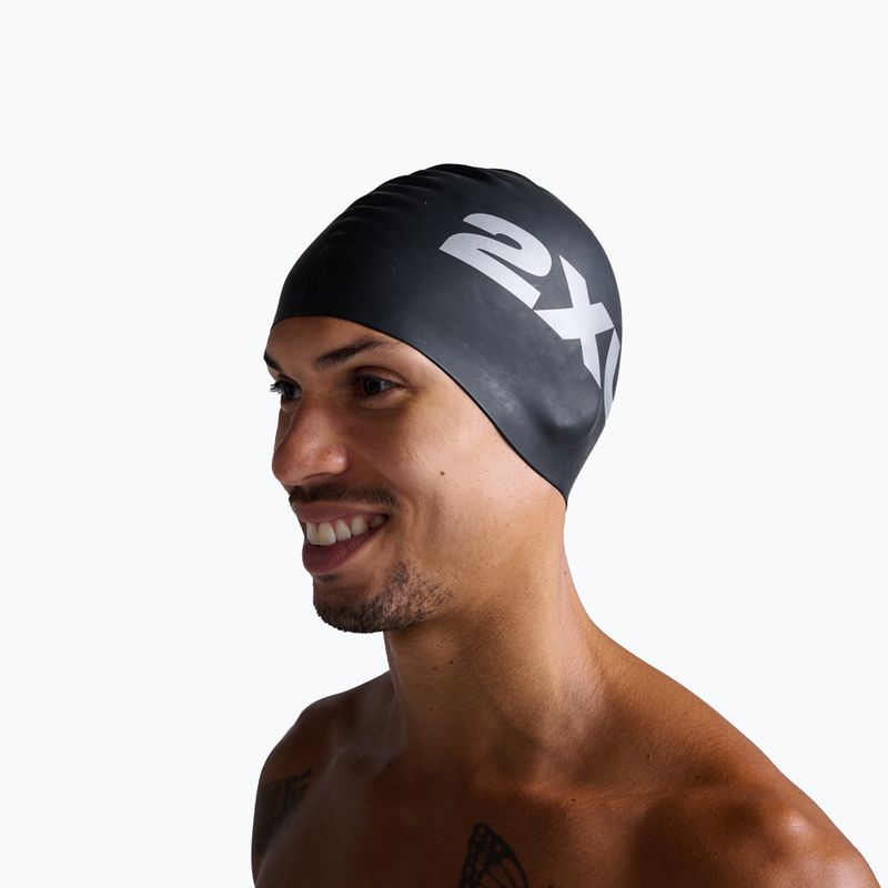 Czepek pływacki 2XU Silicone black/black 4