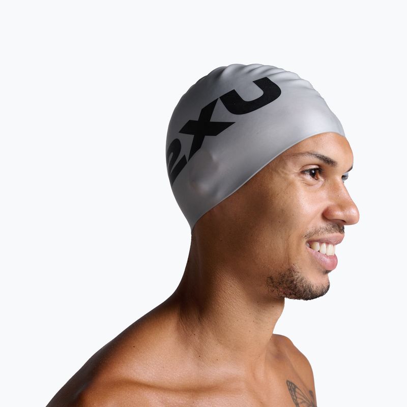 Czepek pływacki 2XU Silicone silver/silver 4
