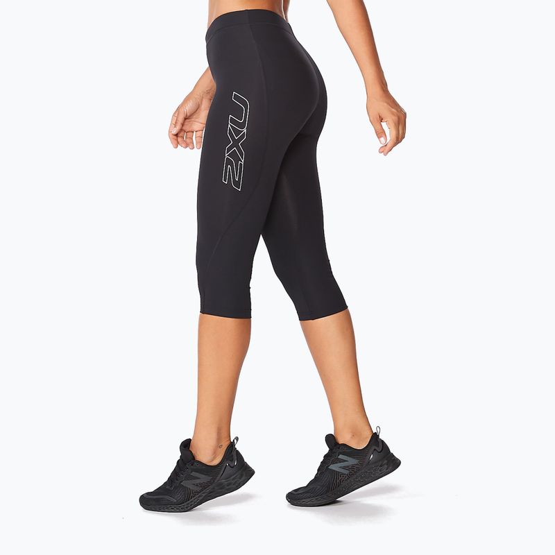 Legginsy treningowe damskie 2XU Core Compression 3/4 black/silver 2