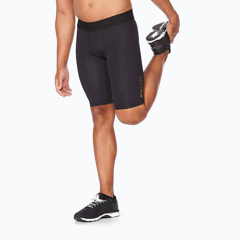 Spodenki treningowe męskie 2XU Force Compression black/gold 2
