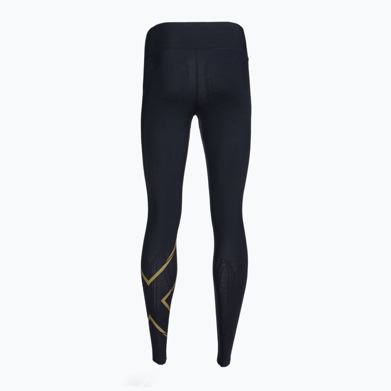 Legginsy treningowe damskie 2XU Force Mid-Rise Compression black/gold 7