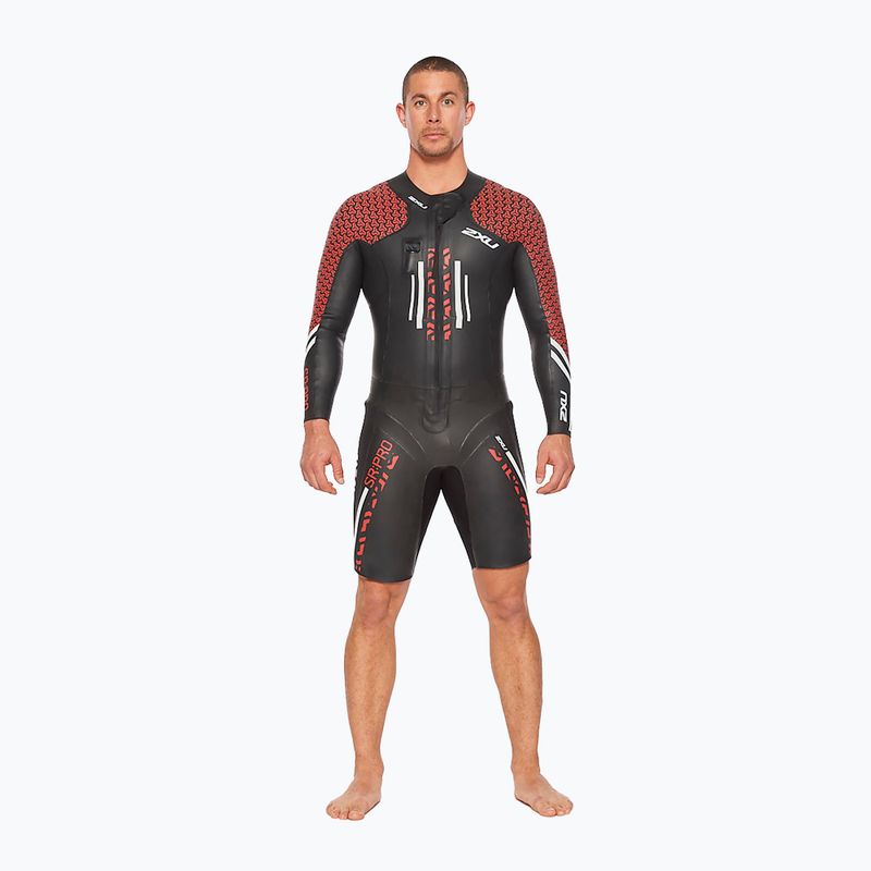 Pianka triathlonowa męska 2XU Swimrun PRO 8 mm black/flame scarlet 8