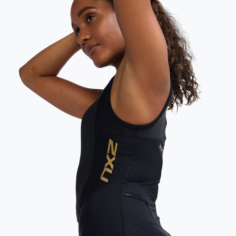 Kombinezon triathlonowy damski 2XU Light Speed Front Zip black/gold 4