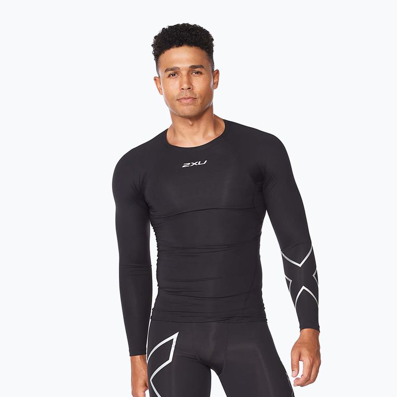 Longsleeve treningowy męski 2XU Core Compression black/silver