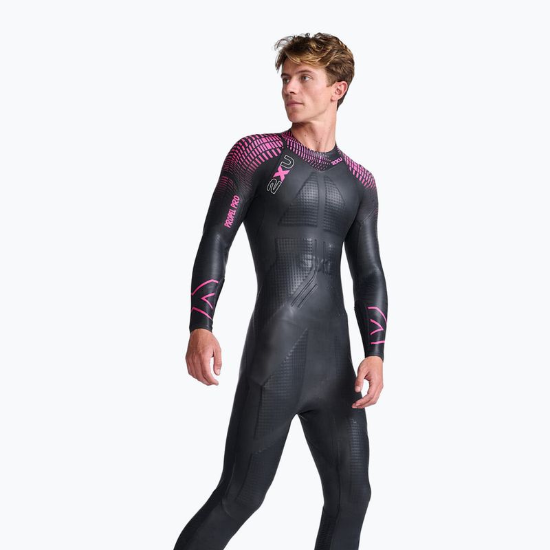 Pianka triathlonowa męska 2XU Propel PRO 3 mm black/punk pink 3
