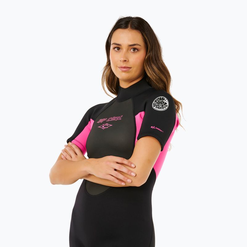 Pianka do pływania damska Rip Curl Omega 2/2 mm Back Zip Springsuit black/pink 5