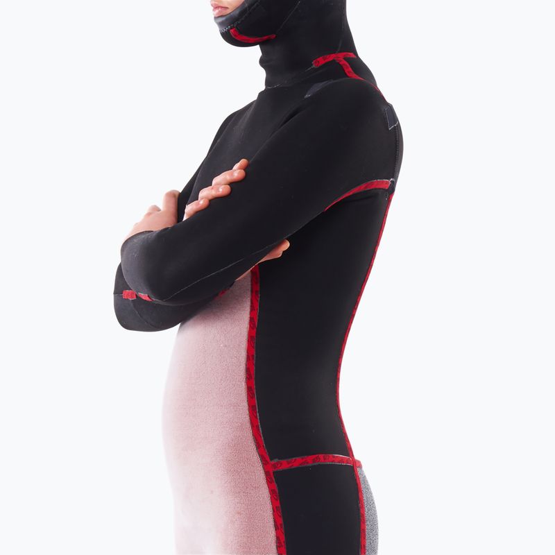 Pianka do pływania damska Rip Curl Dawn Patrol 5/4mm Chest Zip Hooded black 5