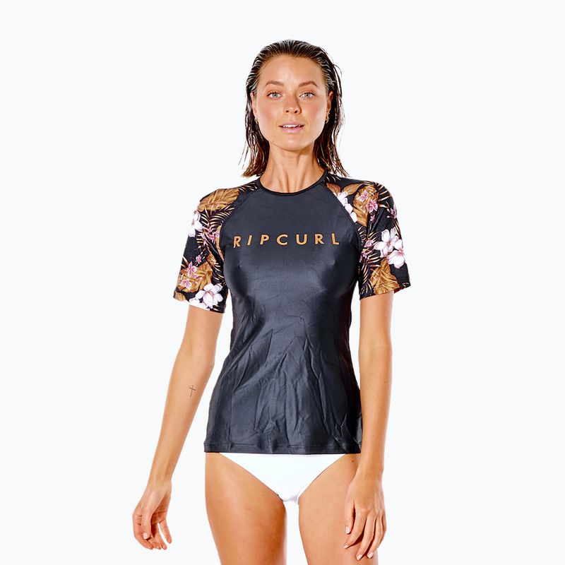 Koszulka do pływania damska Rip Curl Playabella Relaxed black/gold