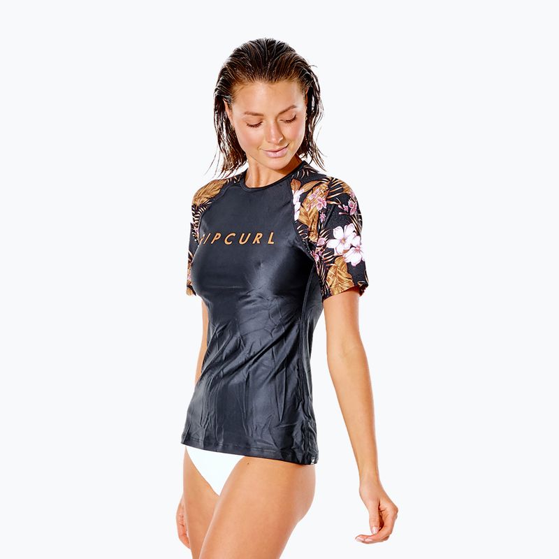 Koszulka do pływania damska Rip Curl Playabella Relaxed black/gold 2
