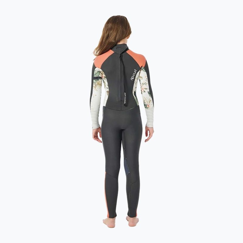 Pianka do pływania dziecięca Rip Curl Dawn Patrol 3/2 mm E-Stitch Back Zip charcoal 7