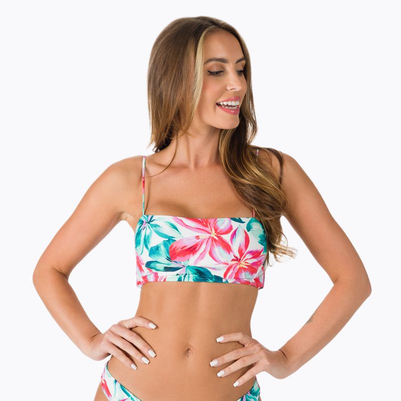 Góra od stroju kąpielowego Rip Curl Bliss Bloom Geo Bandeau Revo Bikini optical white