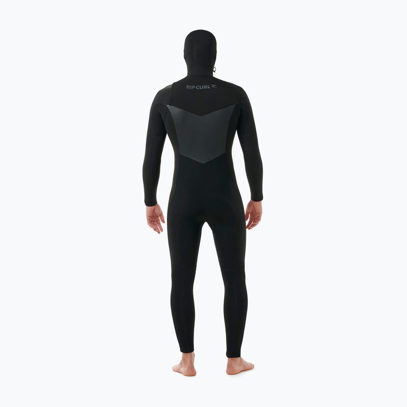 Pianka do pływania męska Rip Curl Dawn Patrol Hooded 6/4 mm Chest Zip black 2