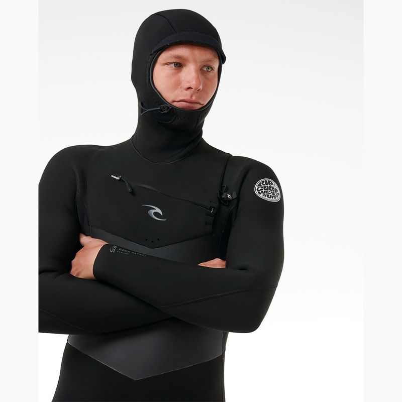 Pianka do pływania męska Rip Curl Dawn Patrol Hooded 6/4 mm Chest Zip black 4