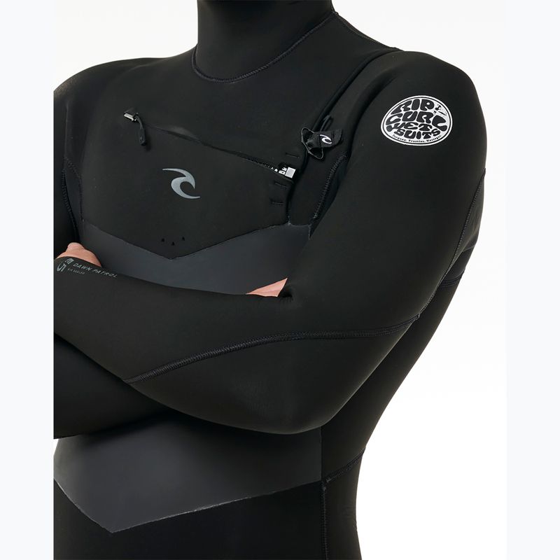 Pianka do pływania męska Rip Curl Dawn Patrol Hooded 6/4 mm Chest Zip black 5
