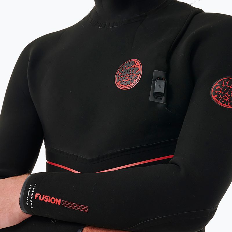 Pianka do pływania męska Rip Curl Flashbomb Fusion 5/4mm Hooded Zip Free black 5