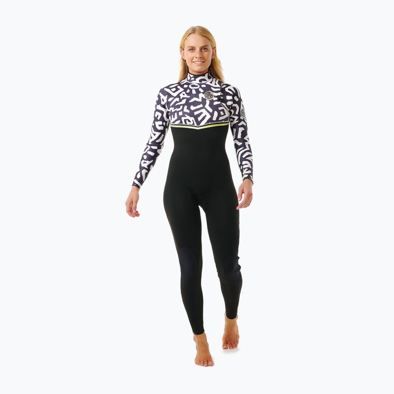 Pianka do pływania damska Rip Curl E-Bomb 4/3 mm Zip Free Sublimed black/ lime 4