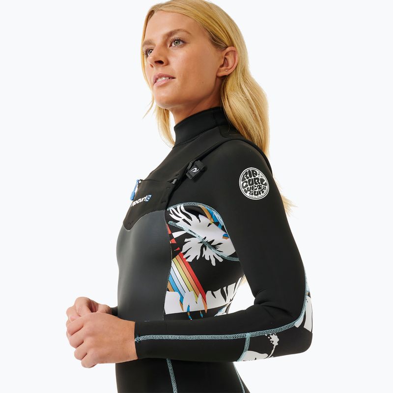 Pianka do pływania damska Rip Curl Dawn Patrol 4/3mm Chest Zip Sublimed black/ black/ multi 5