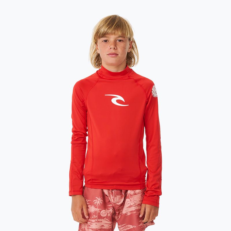 Longsleeve do pływania dziecięcy Rip Curl Brand Wave UPF Rash Vest red 2