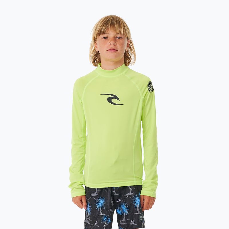 Longsleeve do pływania dziecięcy Rip Curl Brand Wave UPF Rash Vest lime