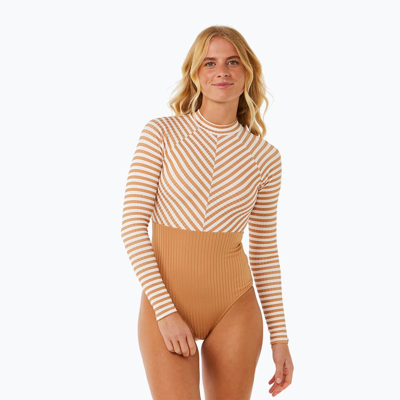 Strój kąpielowy jednoczęściowy damski Rip Curl Premium Surf LS Surf light brown 7