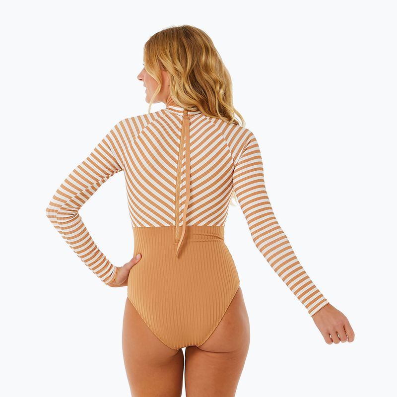 Strój kąpielowy jednoczęściowy damski Rip Curl Premium Surf LS Surf light brown 9