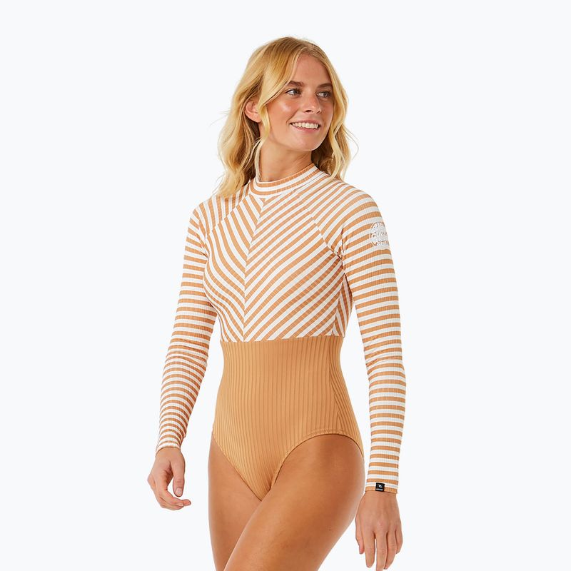 Strój kąpielowy jednoczęściowy damski Rip Curl Premium Surf LS Surf light brown 10