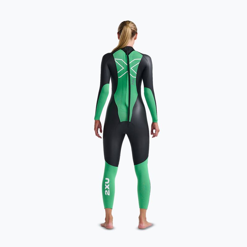 Pianka triathlonowa damska 2XU Propel Openwater black/bright green 2