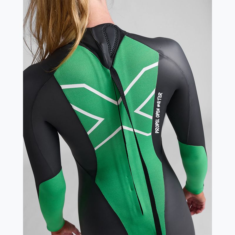 Pianka triathlonowa damska 2XU Propel Openwater black/bright green 7
