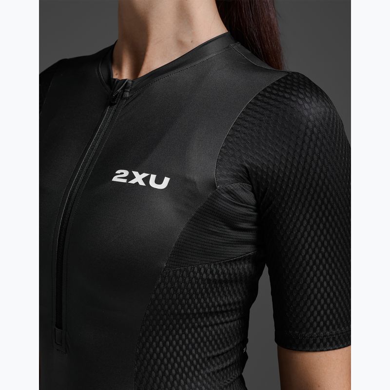 Kombinezon triathlonowy damski 2XU Aero Hex Sleeved black/white 3