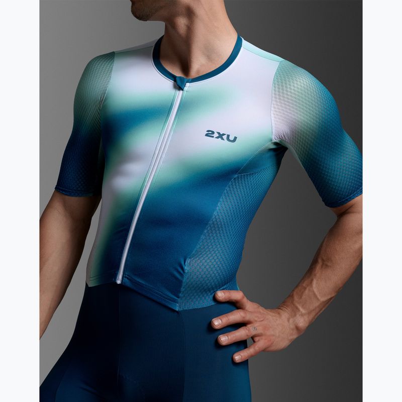 Kombinezon triathlonowy męski 2XU Aero Hex Sleeved jelly mint/majol 4