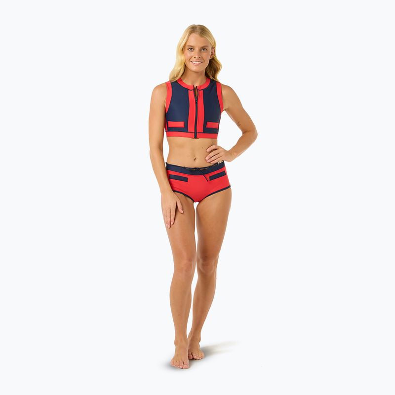 Góra od stroju kąpielowego Rip Curl Coco Short Sleeve Vest red/dark blue 2