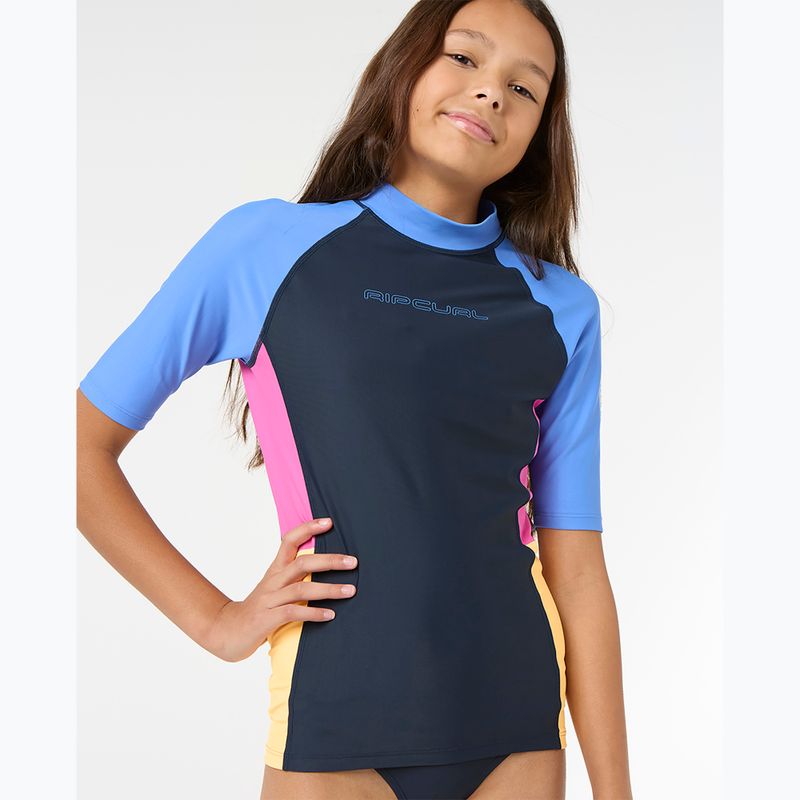 Koszulka do pływania dziecięca Rip Curl Block Party Rash Vest navy 4