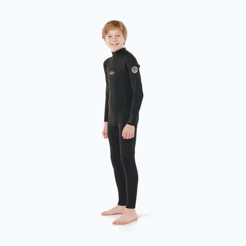 Pianka do pływania dziecięca Rip Curl Dawn Patrol 3/2 mm Back Zip black 3
