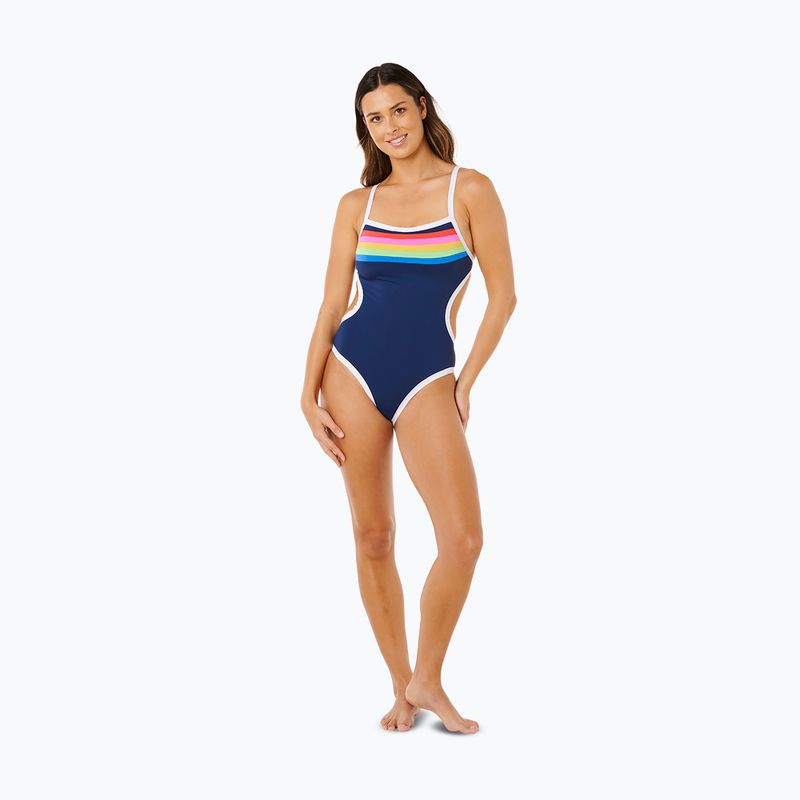 Strój kąpielowy jednoczęściowy damski Rip Curl Surf Stripe Cheeky dark navy 2