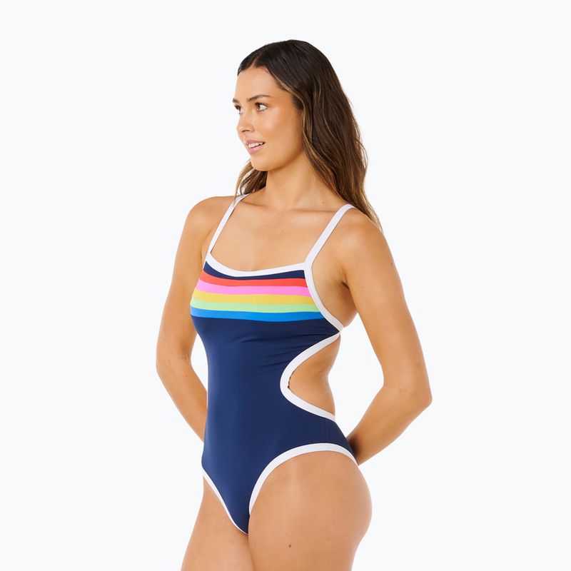 Strój kąpielowy jednoczęściowy damski Rip Curl Surf Stripe Cheeky dark navy 4