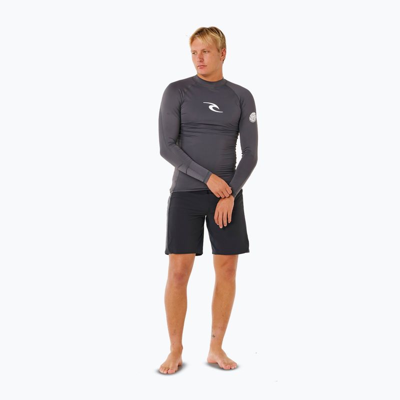 Longsleeve do pływania męski Rip Curl Waves Upf Perf charcoal grey 2