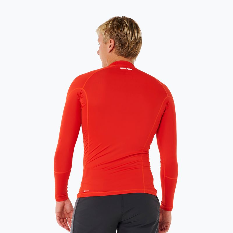 Longsleeve do pływania męski Rip Curl Waves Upf Perf lava red 3