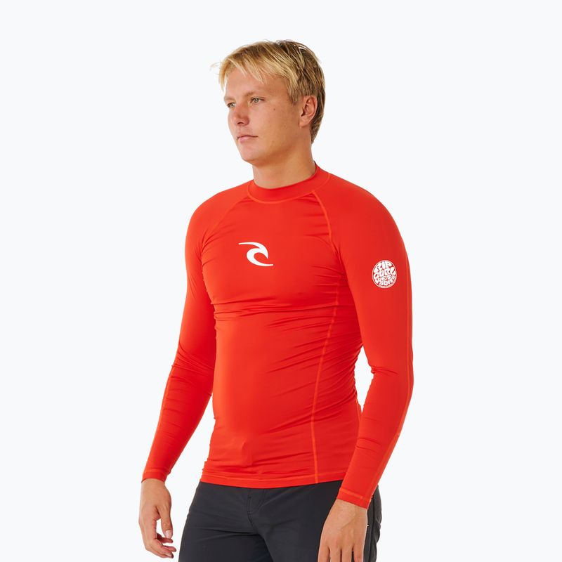 Longsleeve do pływania męski Rip Curl Waves Upf Perf lava red 4